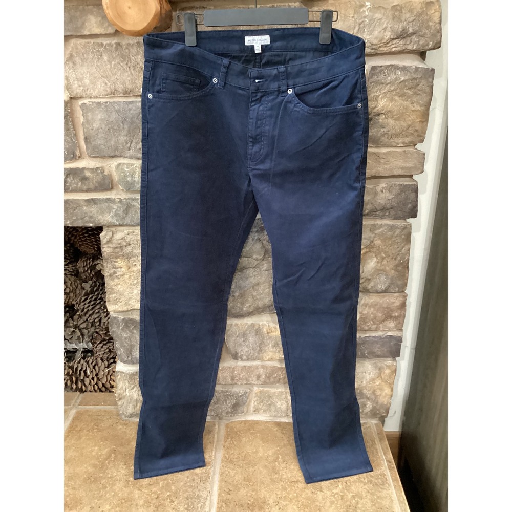 Peter Millar Crown Mens Navy Blue Corduroy Five Pocket Pants Size 34 NWT